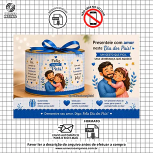 Arquivo Digital Adesivo para Lata dia dos pais (Leia a Descrição)