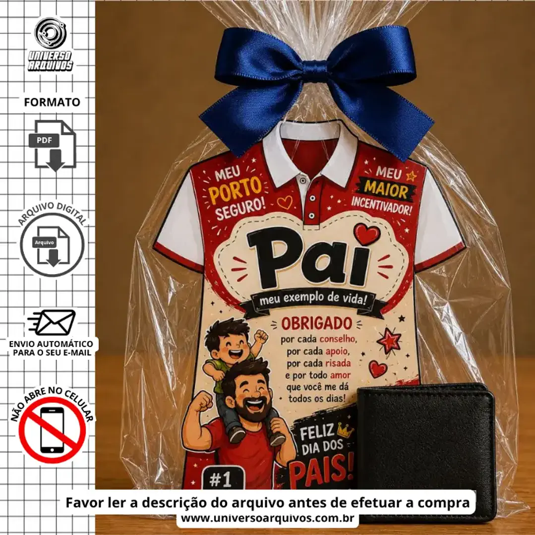 Arquivo Digital Card Carteira dia dos pais (Leia a Descrição) 1