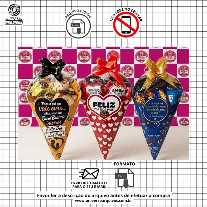 Arquivo Digital Caixa Cone dia dos pais (Leia a Descrição) 1