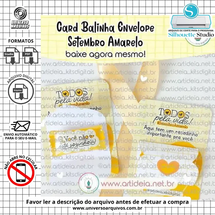 Arquivo de Corte Card Balinha Setembro Amarelo (Leia a Descrição) 1