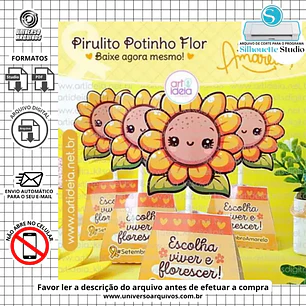 Arquivo de Corte Pirulito Potinho Flor Setembro Amarelo (Leia a Descrição)