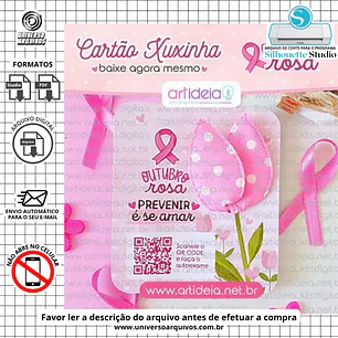 Arquivo de Corte Cartão Xuxinha Outubro Rosa (Leia a Descrição)