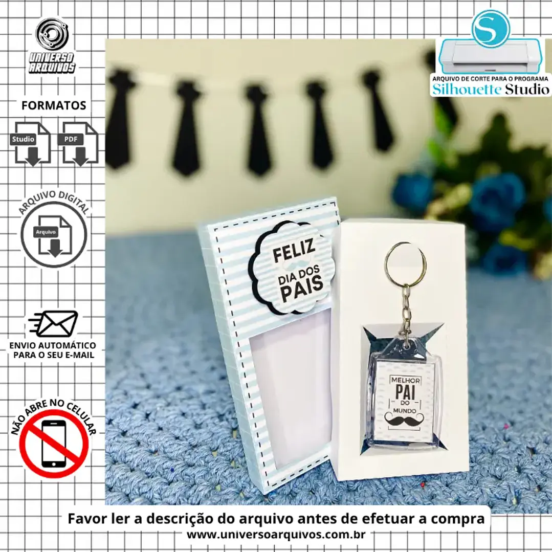 Arquivo de Corte Caixa Chaveiro dia dos pais (Leia a Descrição) 1