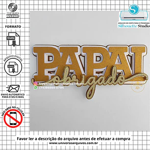 Arquivo de Corte Topo de Bolo Dia dos Pais (Leia a Descrição)