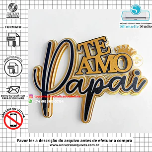 Arquivo de Corte Topo de Bolo Dia dos Pais (Leia a Descrição)