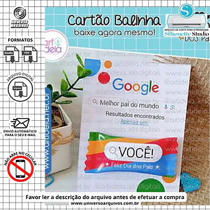 Arquivo de Corte Card Balinha dia dos pais (Leia a Descrição)
