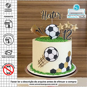 Arquivo de Corte Topo de Bolo Futebol (Leia a Descrição)