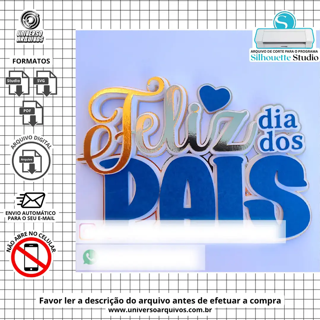 Arquivo de Corte Topo Dia do Pais (Leia a Descrição) 1