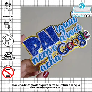 Arquivo de Corte Topo Dia dos Pais (Leia a Descrição)