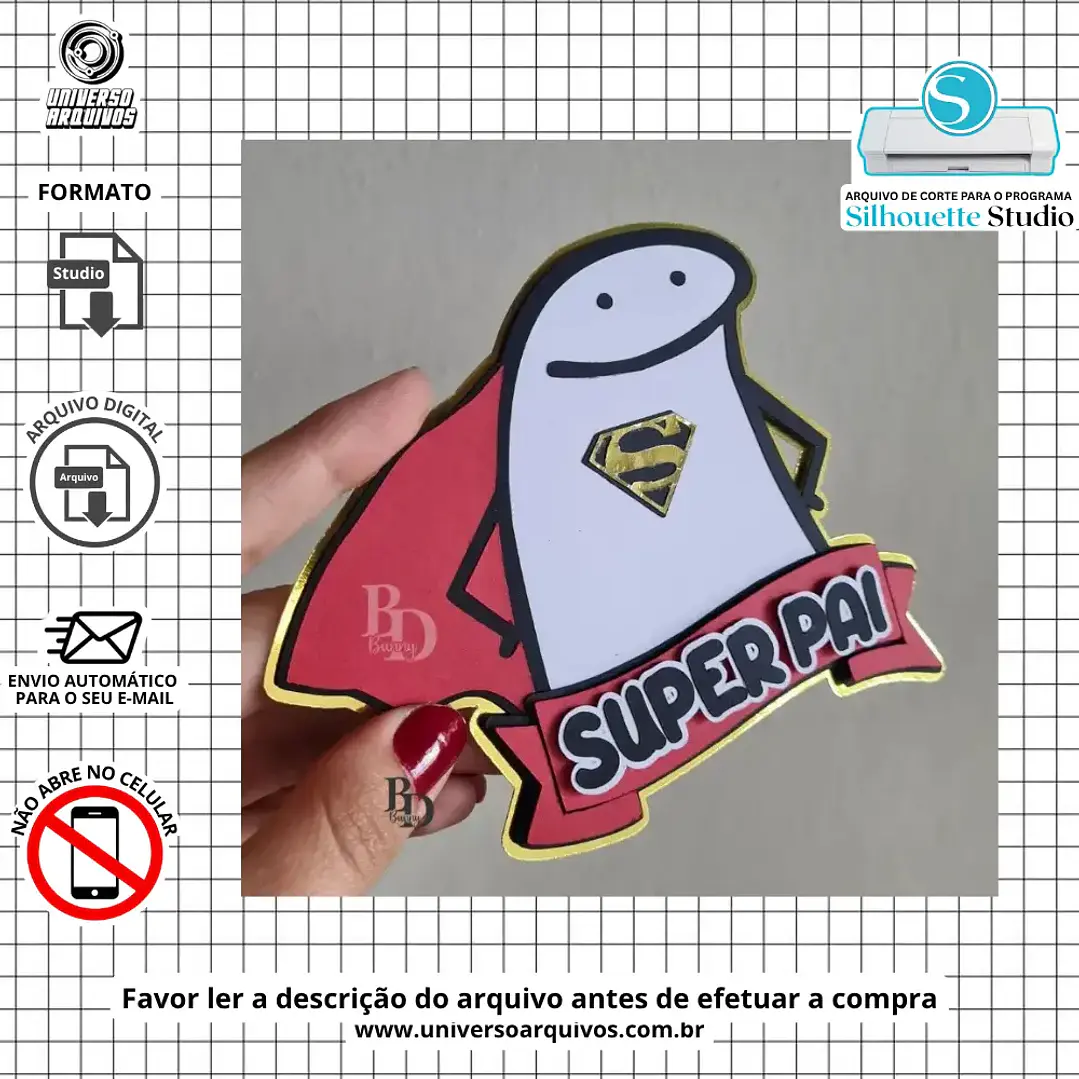 Arquivo de Corte Topo Dia dos Pais Super Pai (Leia a Descrição) 1