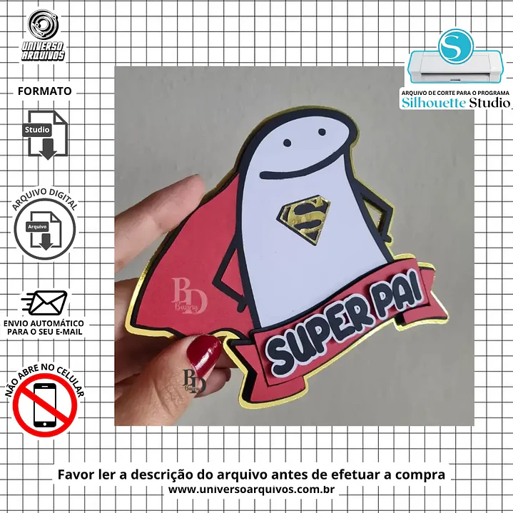 Arquivo de Corte Topo Dia dos Pais Super Pai (Leia a Descrição) 1
