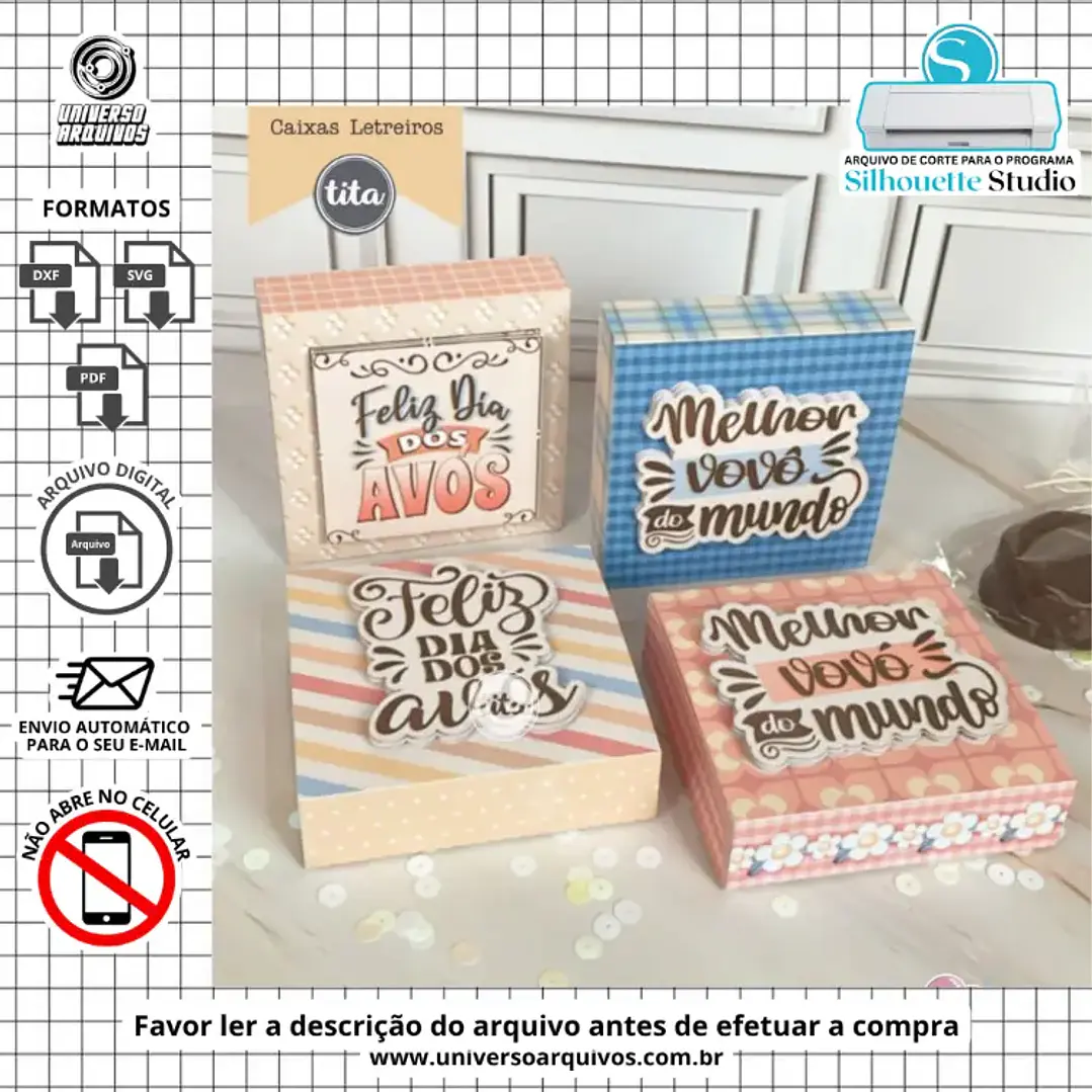 Arquivo de Corte Caixa Doces dia dos Avós (Leia a Descrição) 1
