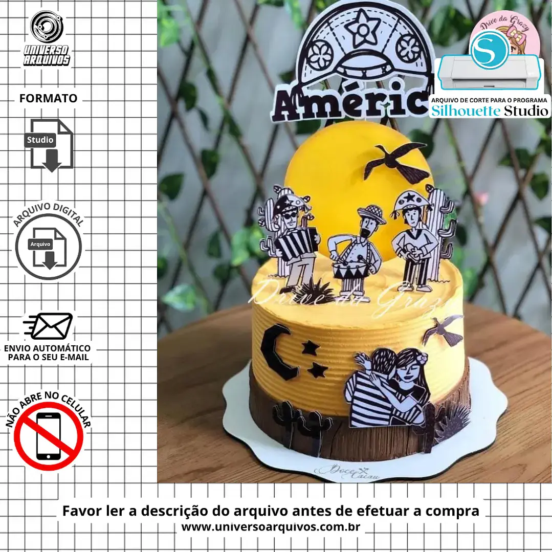 Arquivo de Corte Topo de Bolo Xilogravura Cordel (Leia a Descrição) 1