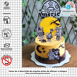 Arquivo de Corte Topo de Bolo Xilogravura Cordel (Leia a Descrição)