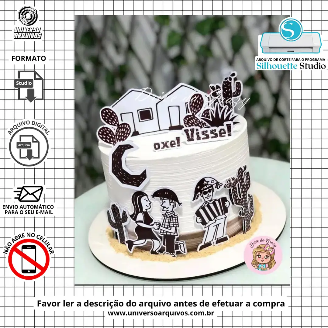 Arquivo de Corte Topo de Bolo Xilogravura Cordel (Leia a Descrição) 1