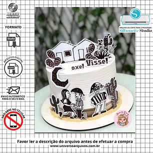 Arquivo de Corte Topo de Bolo Xilogravura Cordel (Leia a Descrição)