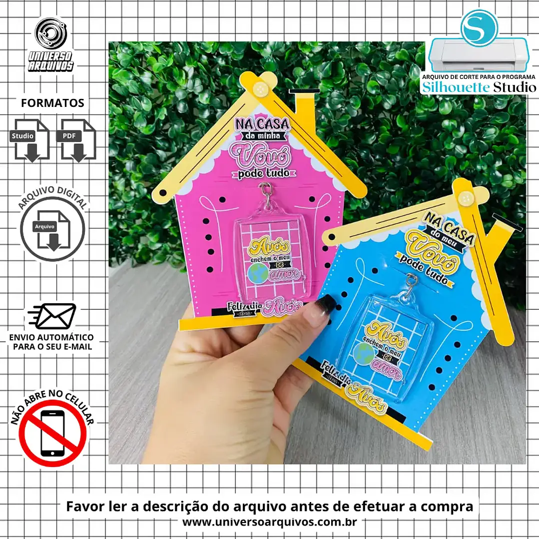 Arquivo de Corte Card Chaveiro dia dos Avós (Leia a Descrição) 1