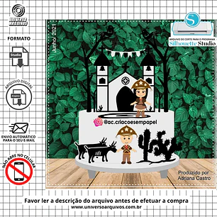 Arquivo de Corte Topo de Bolo Xilogravura Cordel (Leia a Descrição)