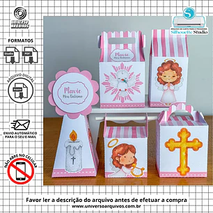Arquivo de Corte Kits Batizado Rosa (Leia a Descrição)