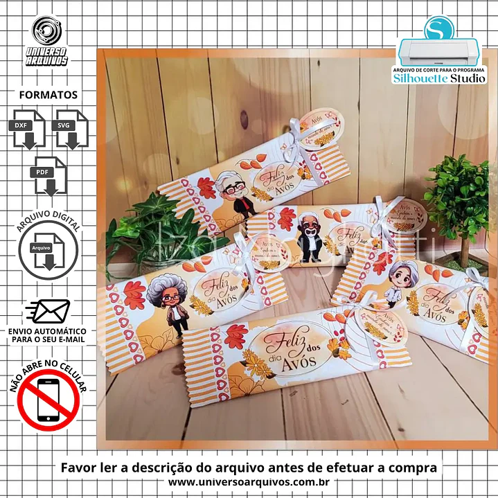 Arquivo de Corte Card Chocolate dia dos Avós (Leia a Descrição) 1