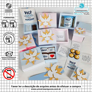 Arquivo de Corte Kits Padrinhos Batizado  (Leia a Descrição)