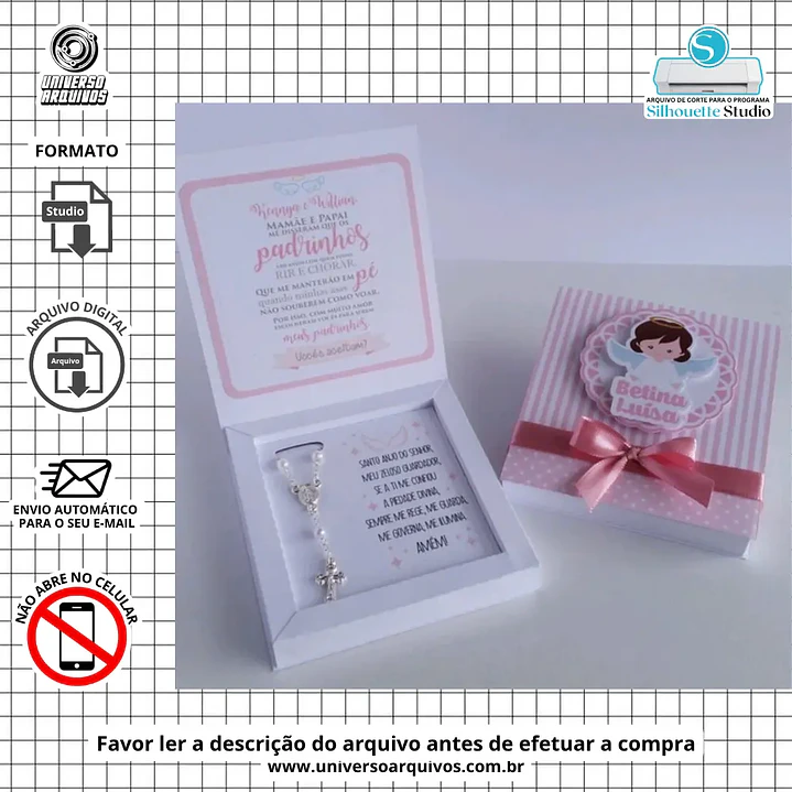 Arquivo de Corte Caixa Mini Batizado (Leia a Descrição) 1