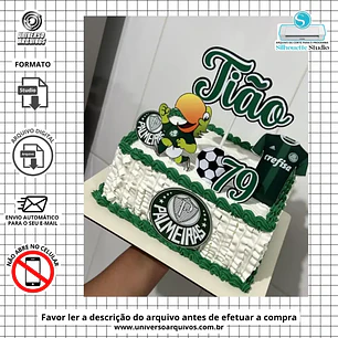 Arquivo de Corte Topo de Bolo Palmeiras (Leia a Descrição)