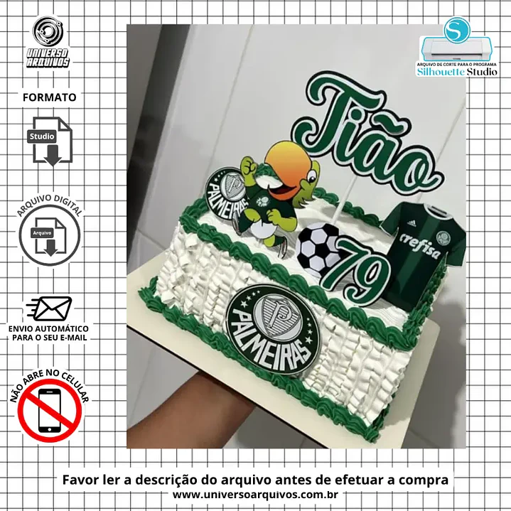 Arquivo de Corte Topo de Bolo Palmeiras (Leia a Descrição) 1