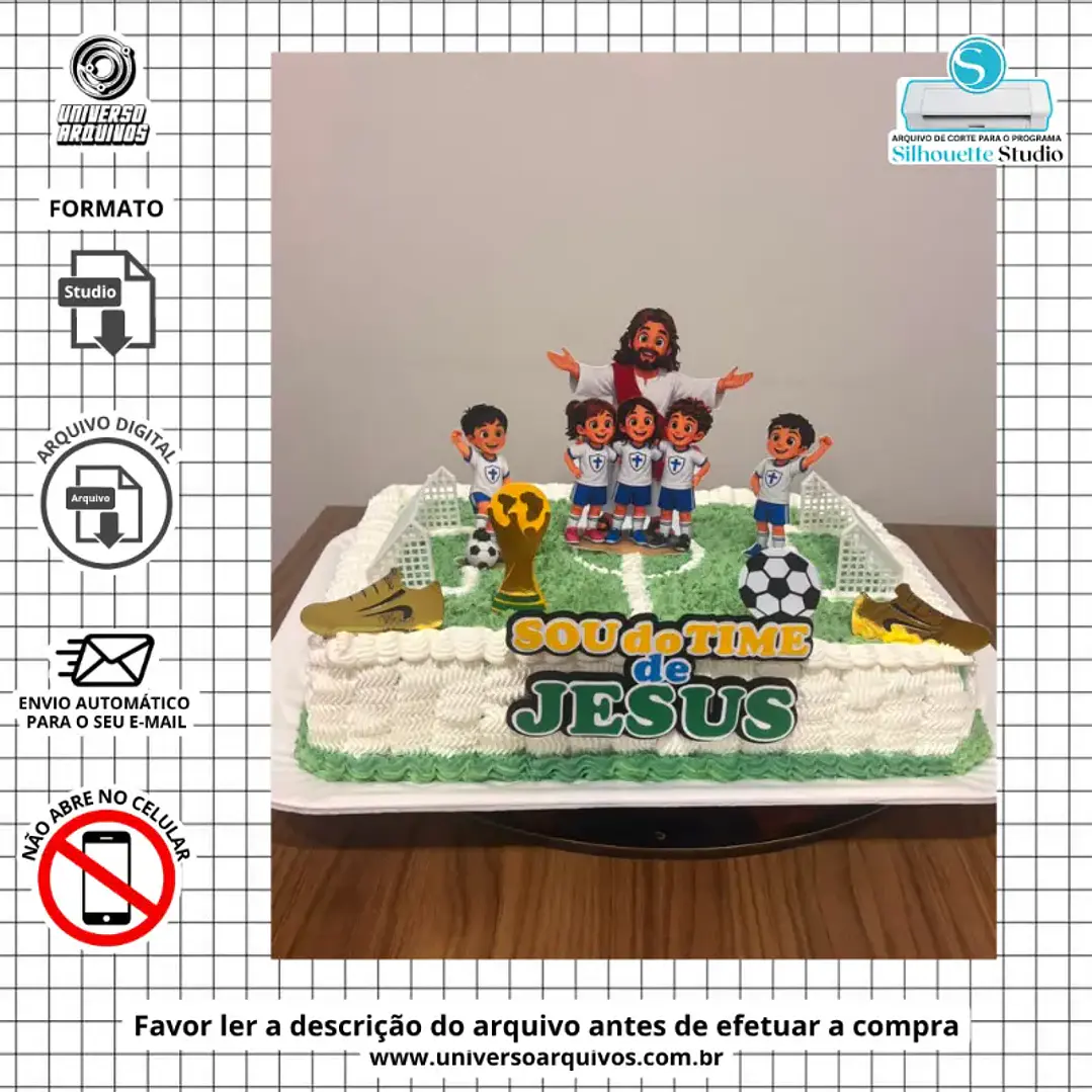 Arquivo de Corte Topo de Bolo Sou do Time de Jesus (Leia a Descrição) 1