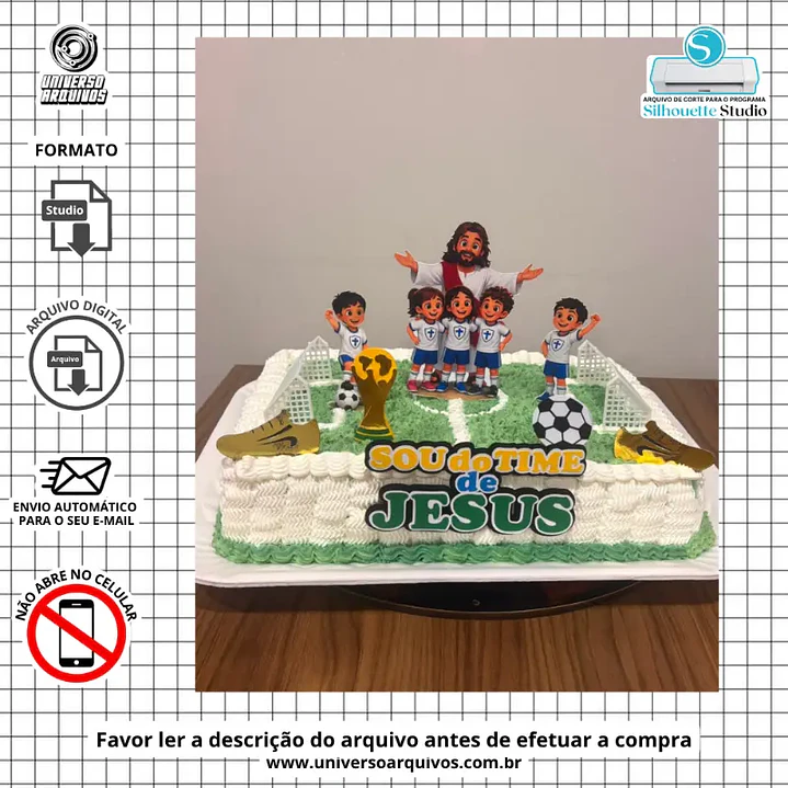 Arquivo de Corte Topo de Bolo Sou do Time de Jesus (Leia a Descrição) 1