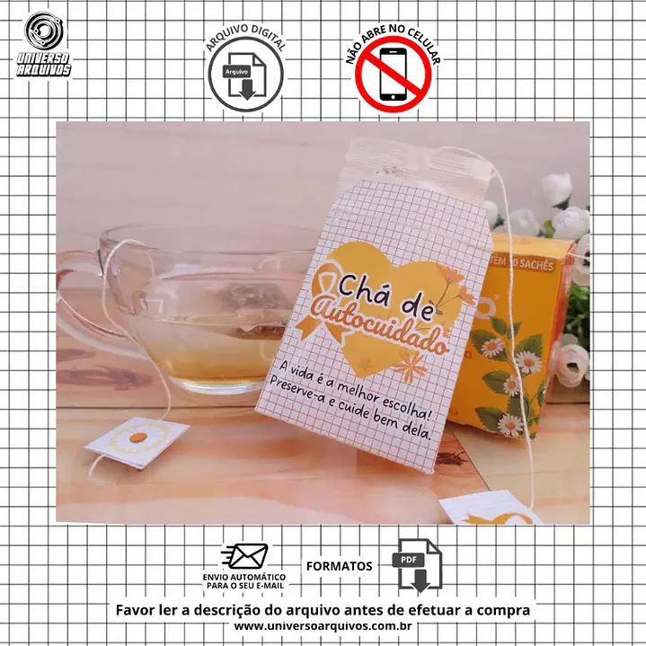 Arquivo Digital Envelope de Chá Setembro Amarelo (Leia a Descrição) 1