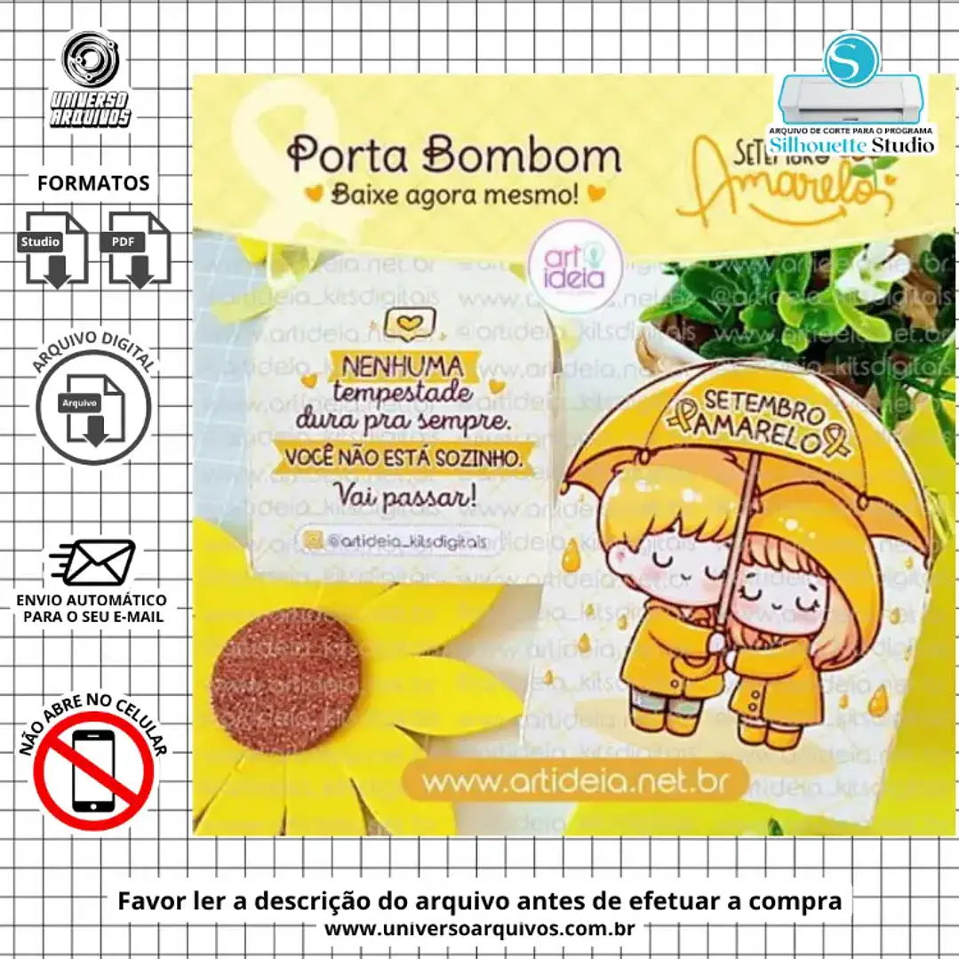 Arquivo de Corte Porta Bombom Setembro Amarelo (Leia a Descrição) 1