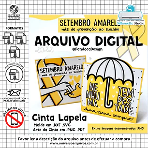 Arquivo Digital Cinta Lapela Setembro Amarelo (Leia a Descrição)