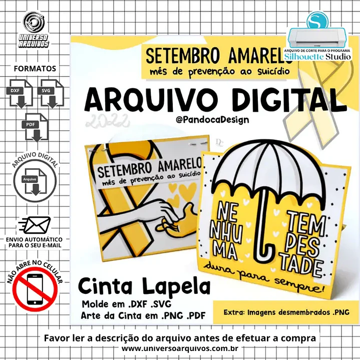 Arquivo Digital Cinta Lapela Setembro Amarelo (Leia a Descrição) 1