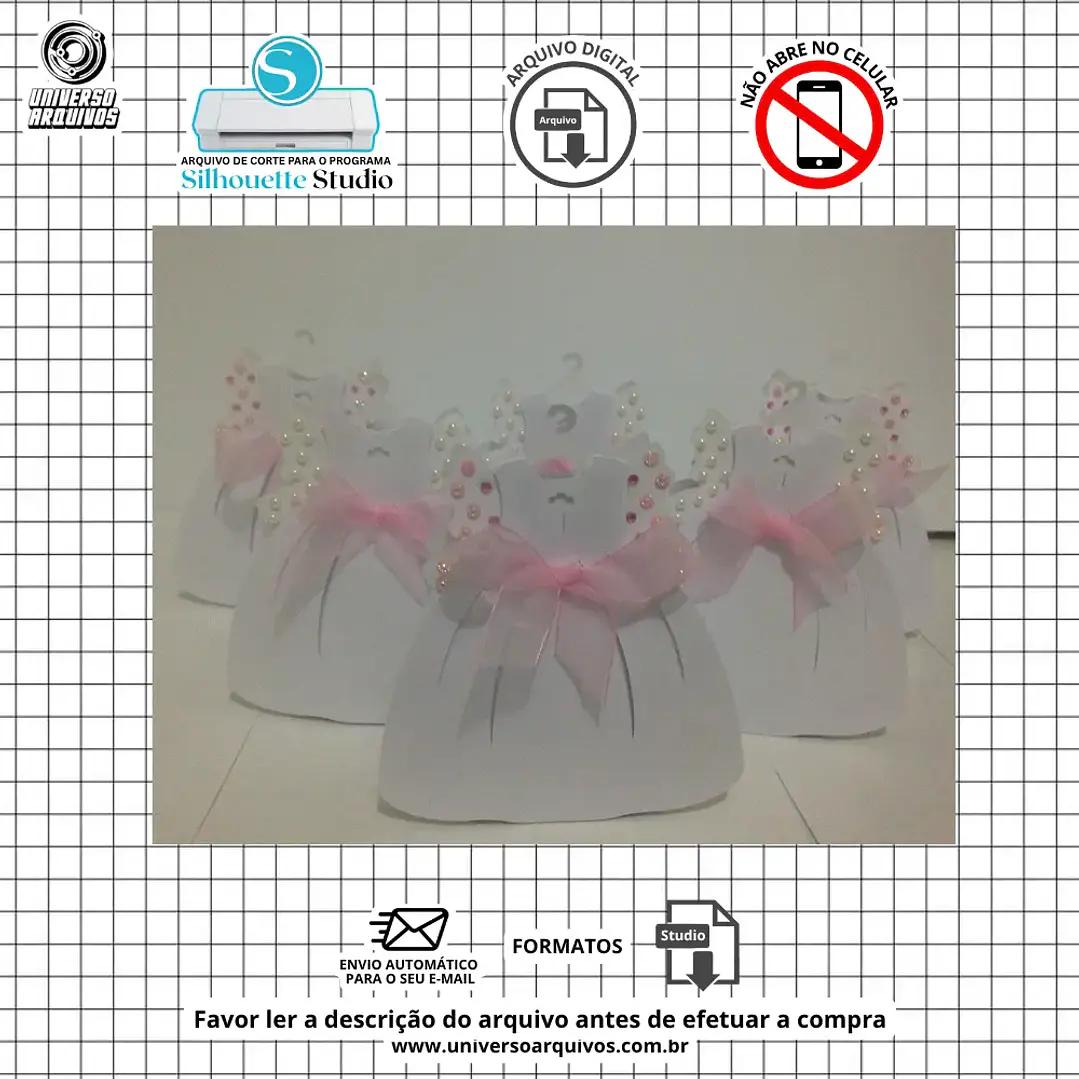 Arquivo de Corte Caixa Vestido Batizado (Leia a Descrição) 1