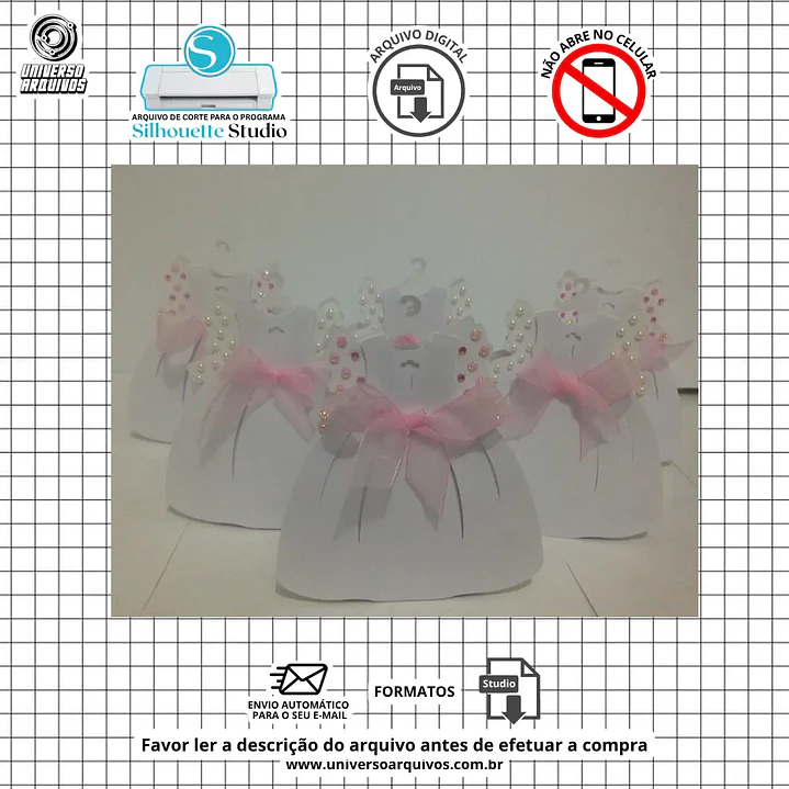 Arquivo de Corte Caixa Vestido Batizado (Leia a Descrição) 1