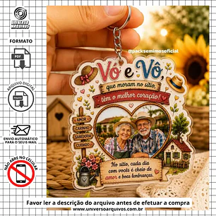 Arquivo Digital Chaveiro dia dos Avós (Leia a Descrição)
