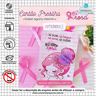 Arquivo de Corte Card Presilha Outubro Rosa (Leia a Descrição)