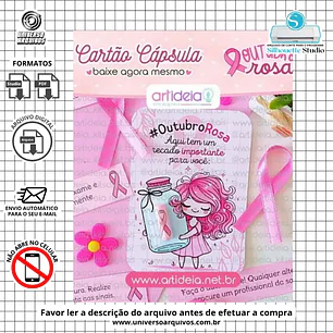 Arquivo de Corte Card Capsula Outubro Rosa (Leia a Descrição)