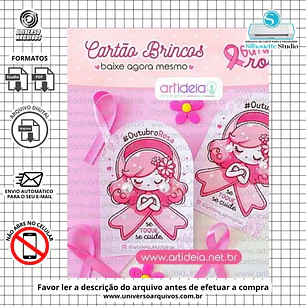 Arquivo de Corte Card Brincos Outubro Rosa (Leia a Descrição)