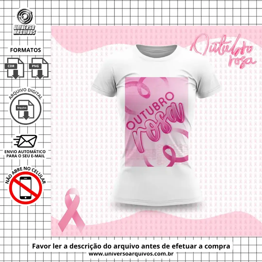 Arquivo Digital Camisa Outubro Rosa (Leia a Descrição) 1