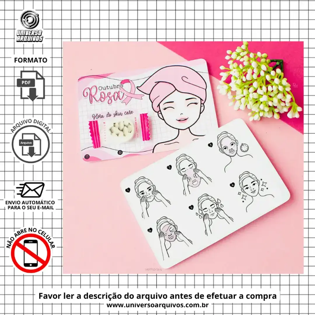 Arquivo de Corte Card Skin Care Outubro Rosa (Leia a Descrição) 1