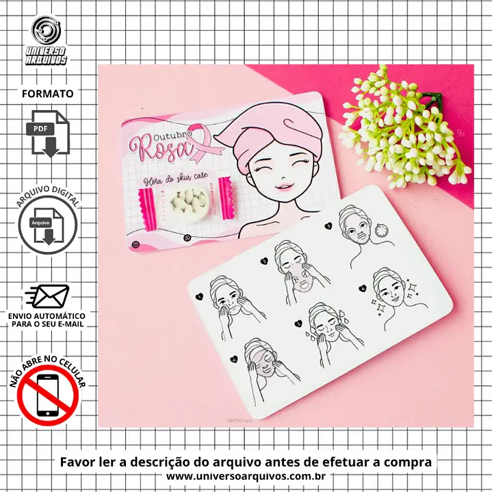 Arquivo de Corte Card Skin Care Outubro Rosa (Leia a Descrição) 1