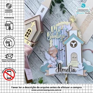 Arquivo de Corte Topo de Bolo Batizado Menino (Leia a Descrição)