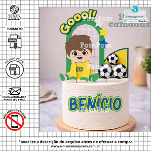 Arquivo de Corte Topo de Bolo Futebol (Leia a Descrição)
