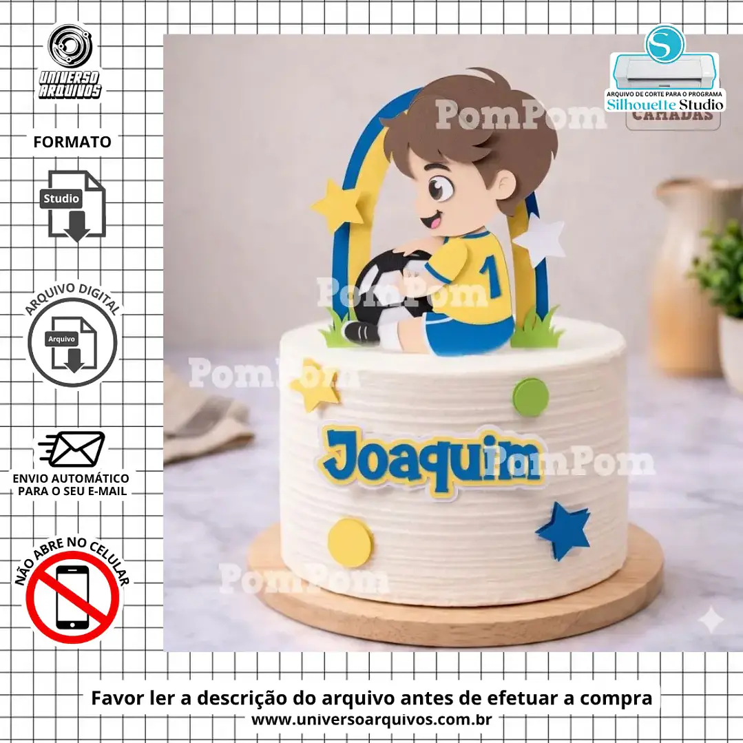 Arquivo de Corte Topo de Bolo Futebol (Leia a Descrição) 1