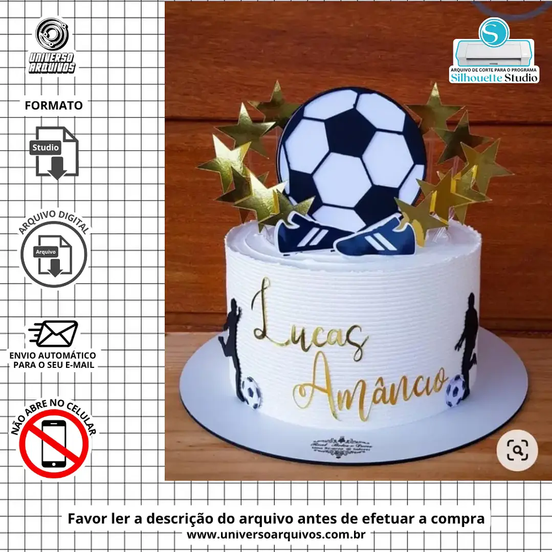 Arquivo de Corte Topo de Bolo Futebol (Leia a Descrição) 1