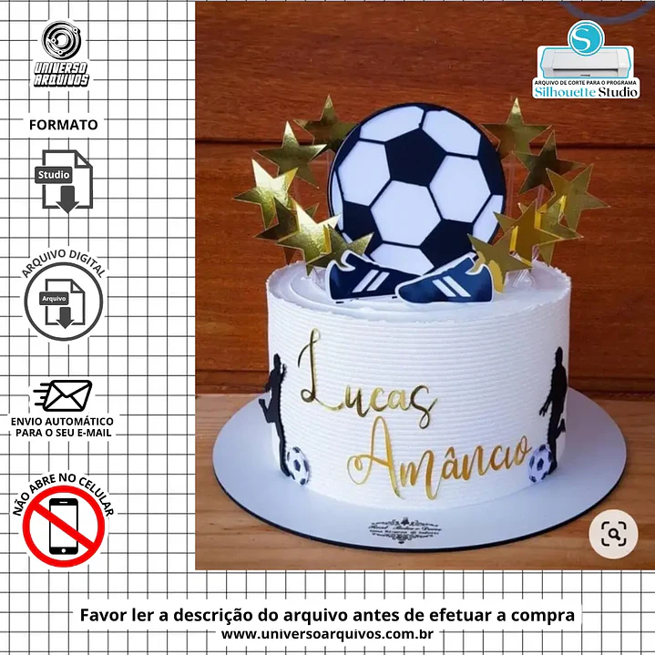 Arquivo de Corte Topo de Bolo Futebol (Leia a Descrição) 1