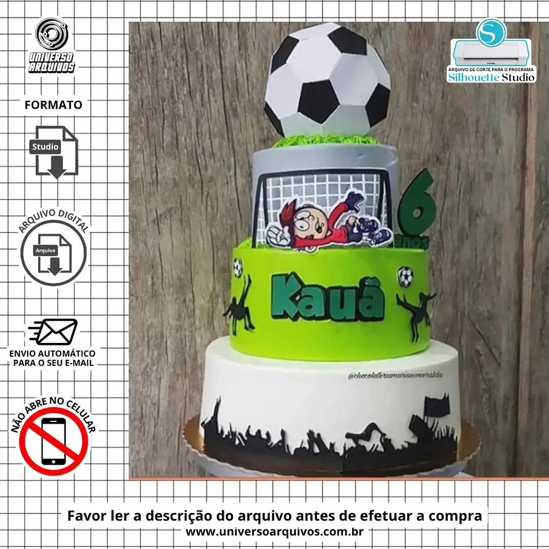 Arquivo de Corte Topo de Bolo Futebol (Leia a Descrição) 1