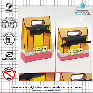 Arquivo de Corte Bolsa Lápis Dia dos Professores (Leia a Descrição)